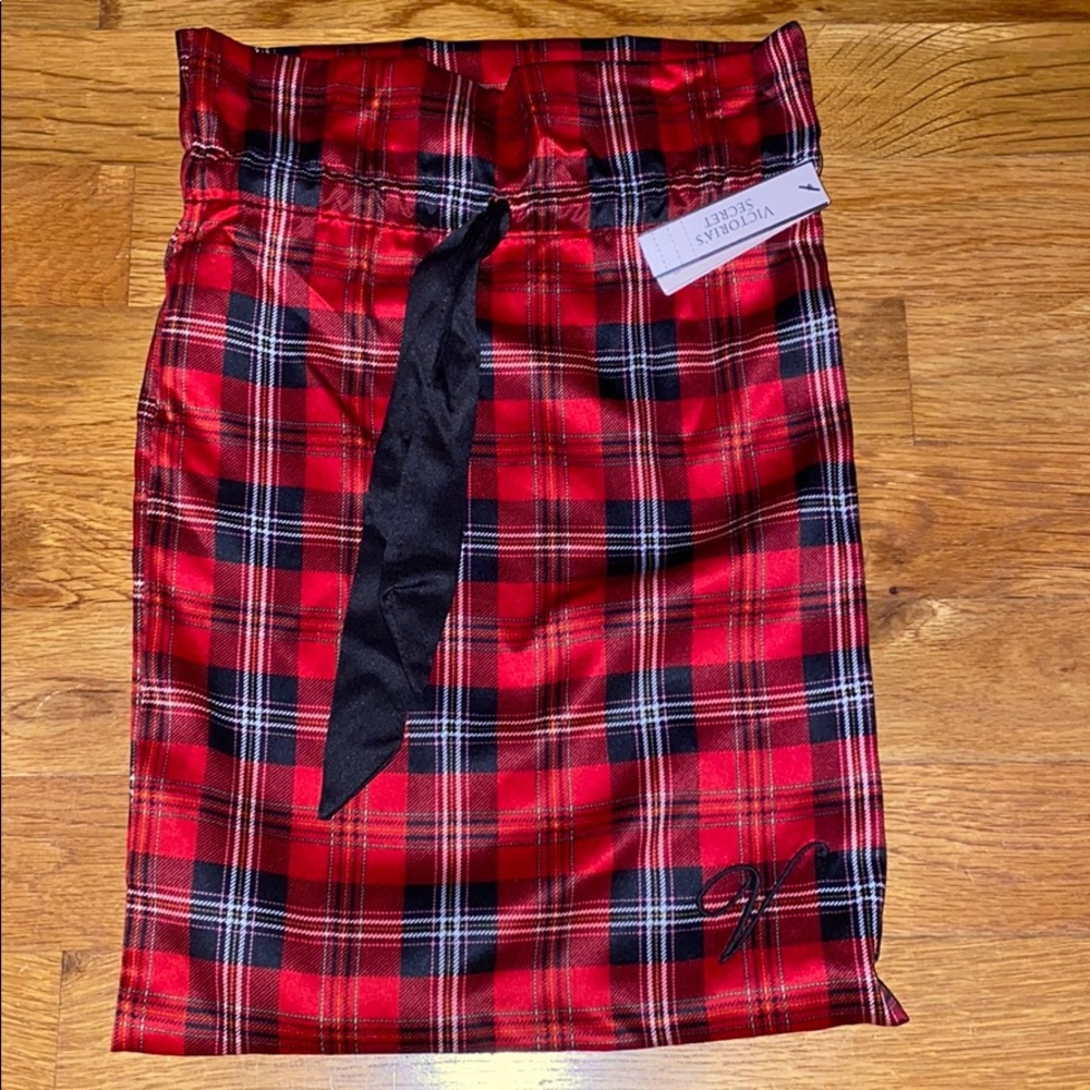 New! Victoria’s Secret red plaid satin bag